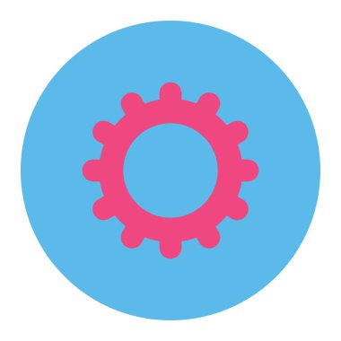 Vites düz pembe ve mavi renkler düğmesini yuvarlak