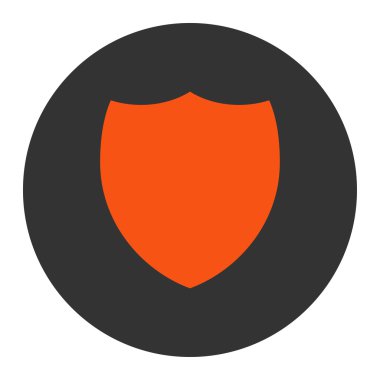 Yuvarlak düğmesini kalkan düz turuncu ve gri renkler