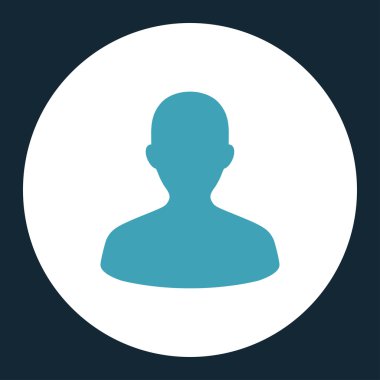 Kullanıcı düz mavi ve beyaz Renkler düğmesini yuvarlak