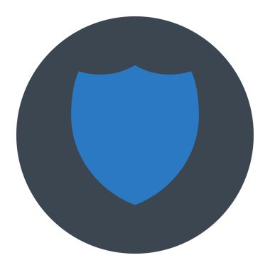 Yuvarlak düğmesini kalkan düz düz mavi renkler