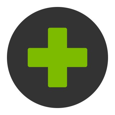 Düz eko yeşil ve gri renkler düğmesini yuvarlak.