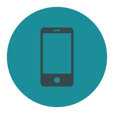 Smartphone düz yumuşak mavi renkler düğmesini yuvarlak