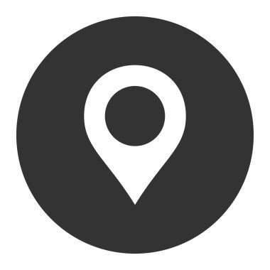 Yuvarlak düğmesini harita işareti düz beyaz ve gri renkler