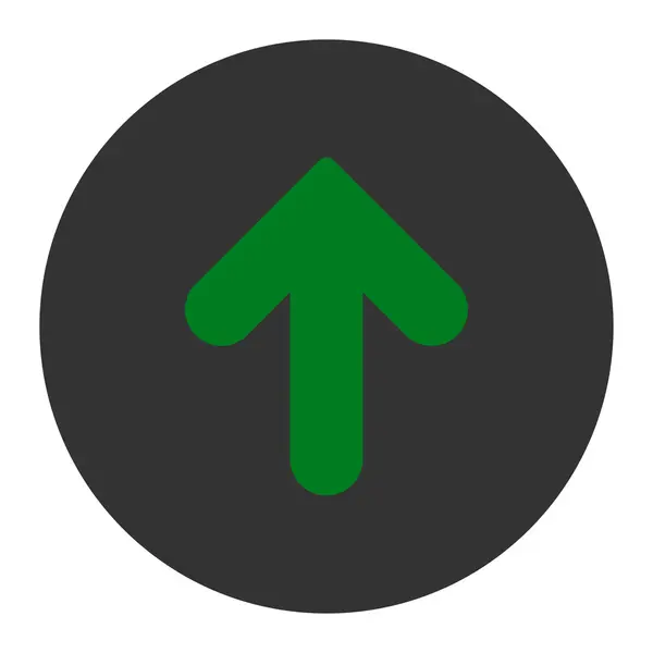 Pijl omhoog plat groen en grijze kleuren ronde knop — Stockvector