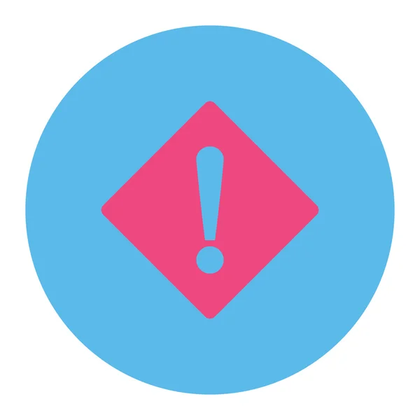 Error flat pink and blue colors round button — Stock Vector