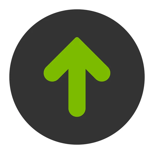 Pijl omhoog platte eco groen en grijze kleuren ronde knop — Stockvector