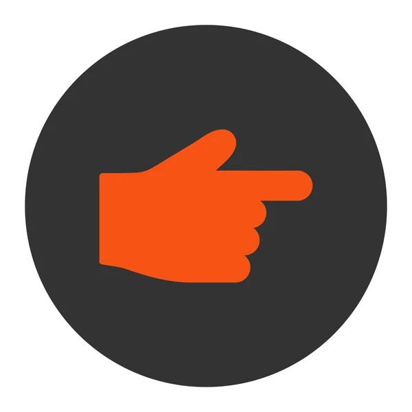 Zeigefinger flache orange und graue Farben runder Knopf — Stockvektor
