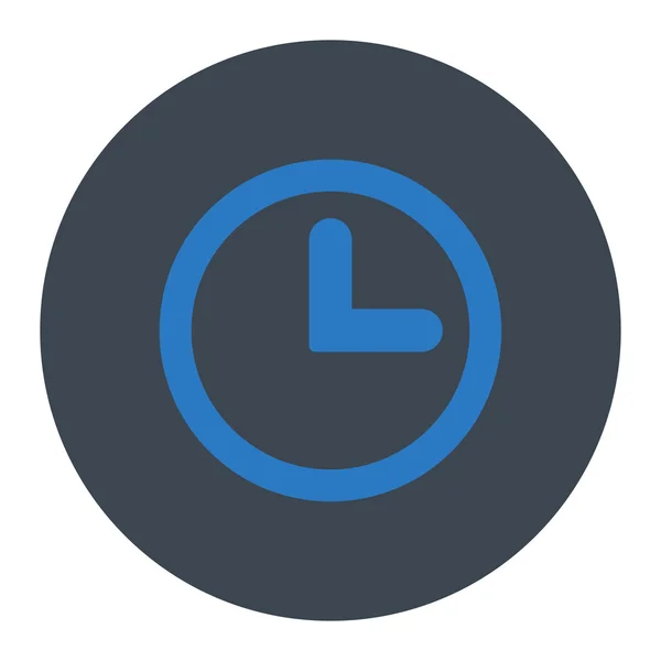 Ρολόι επίπεδη ομαλή μπλε χρώματα στρογγυλό κουμπί — Διανυσματικό Αρχείο