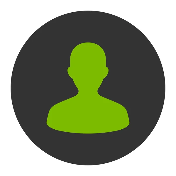 Utilisateur plat éco vert et gris couleur bouton rond — Image vectorielle