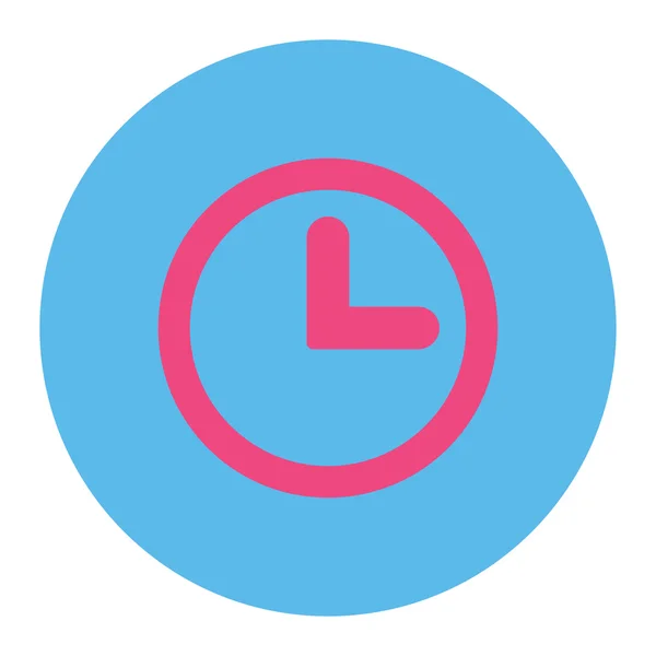 Reloj plano de color rosa y azul botón redondo — Vector de stock