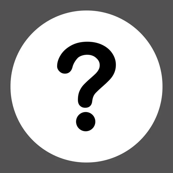 Question plat noir et blanc couleurs bouton rond — Image vectorielle