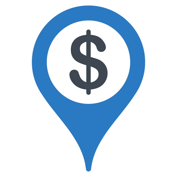 Bank locatiepictogram van Business Bicolor instellen — Stockfoto
