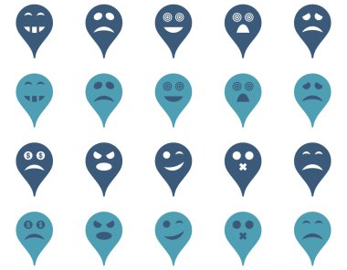Duygu harita işaretleyici simgeler.