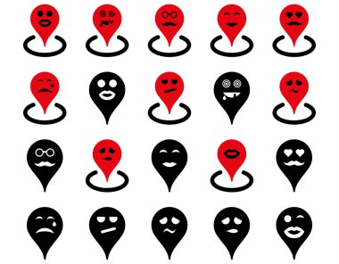 Gülümsüyor konumu simgeler