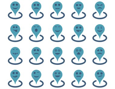 Gülümsüyor konumu simgeler