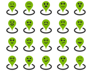 Gülümsüyor konumu simgeler