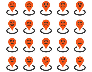 Gülümsüyor konumu simgeler