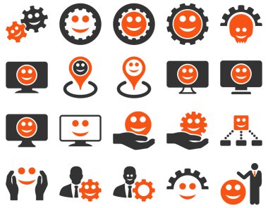 Araçlar, Dişliler, gülümsüyor, işaretçileri simgeleri göster.