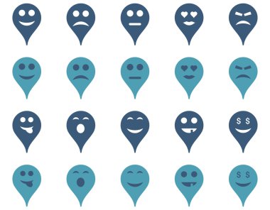 Duygu harita işaretleyici simgeler