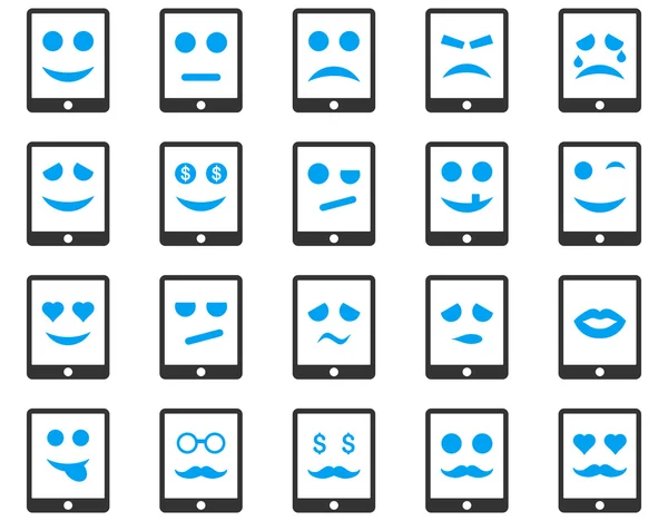 Emotion mobile tablet icons — Stock Vector