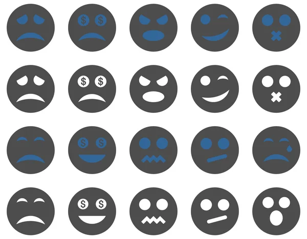 Glimlach en emotie iconen — Stockvector
