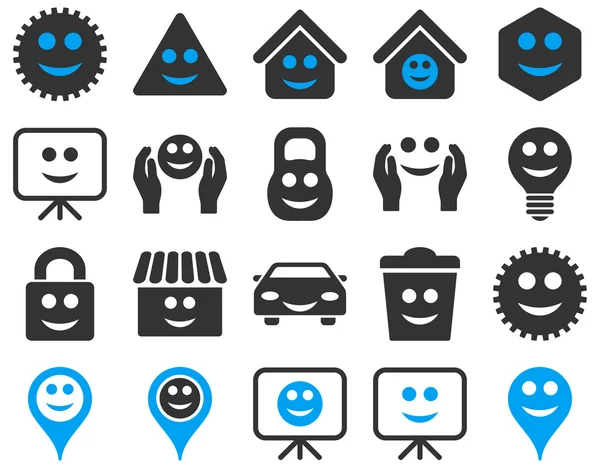 Herramientas, opciones, sonrisas, objetos iconos — Vector de stock