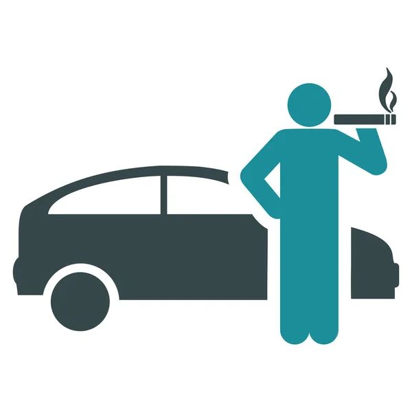 Rauchendes Taxifahrer-Symbol — Stockvektor