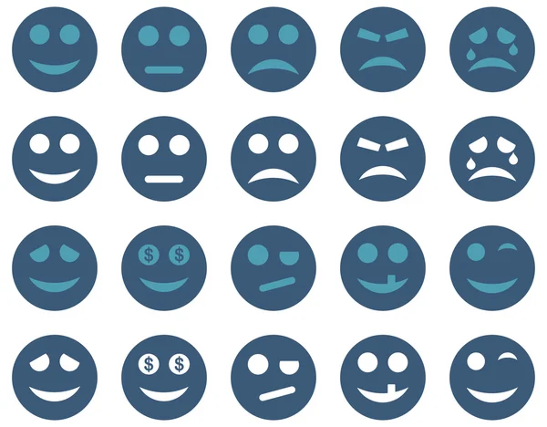 Glimlach en emotie iconen — Stockvector