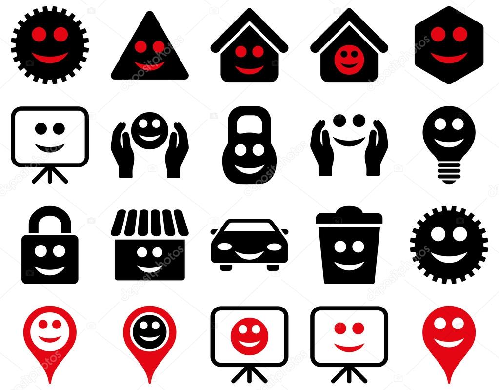 Tools, options, smiles, objects icons