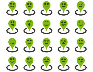 Gülümsüyor konumu simgeler