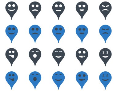 Duygu harita işaretleyici simgeler