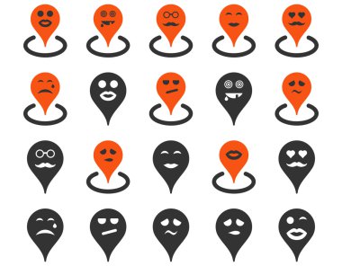 Gülümsüyor konumu simgeler