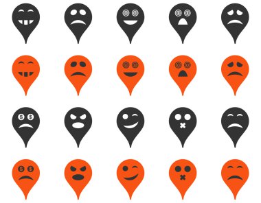 Duygu harita işaretleyici simgeler.
