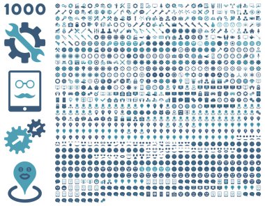 1000 araçlar, Dişliler, gülümsüyor, harita işaretleri, telefon simgeleri