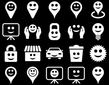 Araçlar, seçenekler, gülümsüyor, nesneleri simgeler