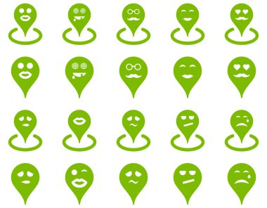 Gülümsüyor konumu simgeler