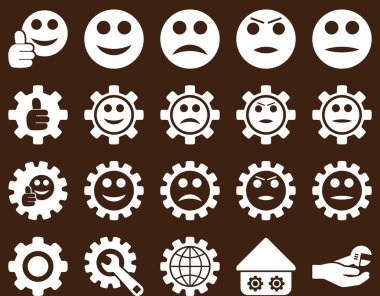 Ayarları ve gülümseme Gears simgeler