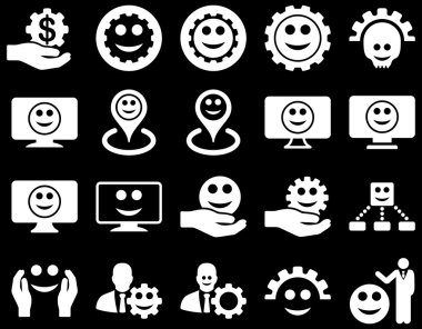 Araçlar, Dişliler, gülümsüyor, işaretçileri simgeleri göster.