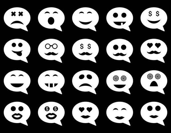 Chat emozione sorriso icone — Foto Stock