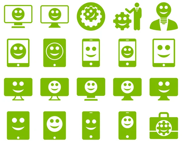 Ferramentas, opções, sorrisos, monitores, ícones de dispositivos — Fotografia de Stock