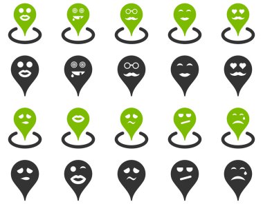 Gülümsüyor harita işaretleyici simgeler