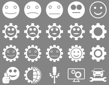 Araçlar ve gülümseme Gears simgeler