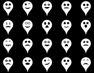 Duygu harita işaretleyici simgeler.