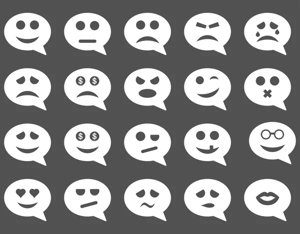 Chat emotie glimlach pictogrammen — Stockvector