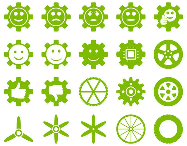 Tools and Smile Gears Icons — Stock Vector