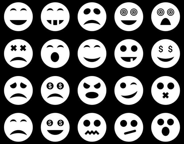 Ícones de sorriso e emoção — Vetor de Stock