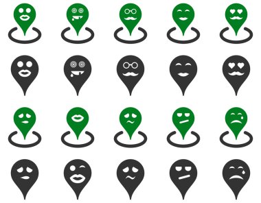 Gülümsüyor harita işaretleyici simgeler