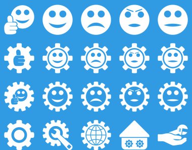 Ayarları ve gülümseme Gears simgeler