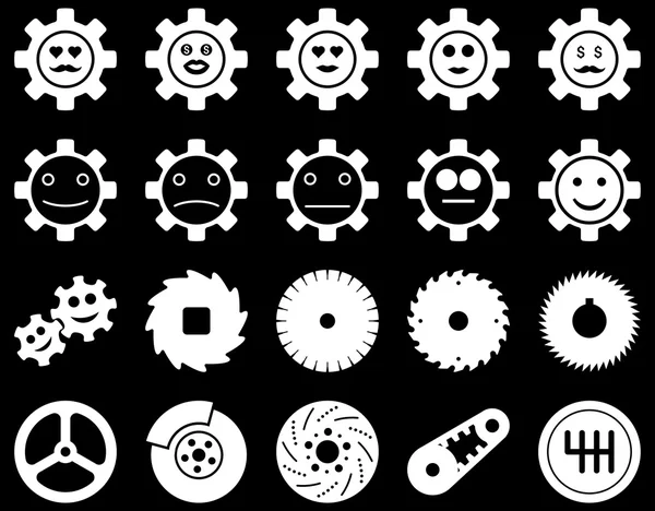 Verktyg och leende Gears ikoner — Stockfoto