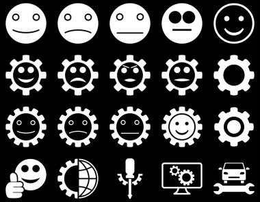 Araçlar ve gülümseme Gears simgeler
